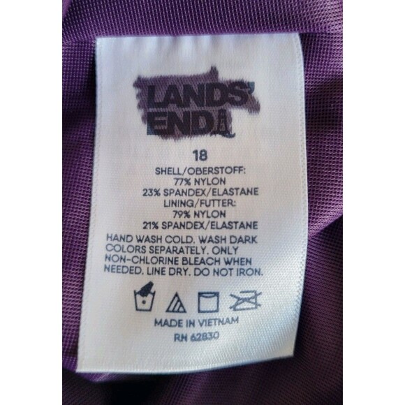 SWIM SKIRT w/ Brief 18 XL Purple 15.5" Solid Lands End Modest UPF 50 S424 - Picture 7 of 8